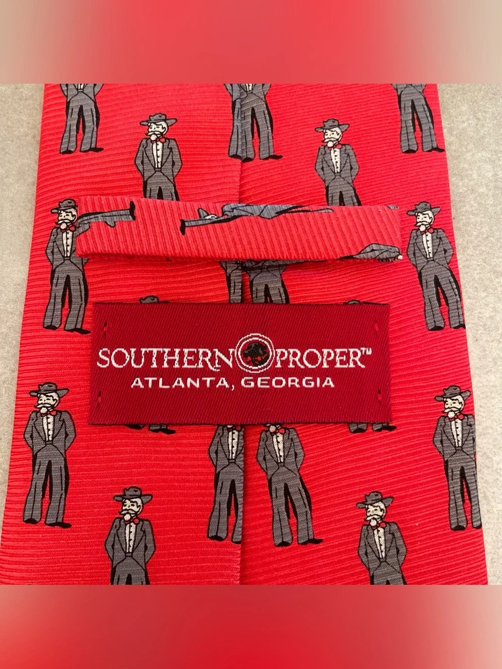 Southern Proper Colonel Reb Men’s Necktie 100% Silk Made In USA Ole Miss Rebels